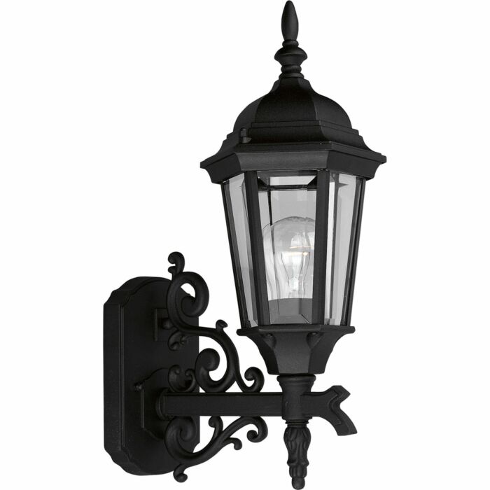 Welbourne 1-Light Wall Lantern in Textured Black