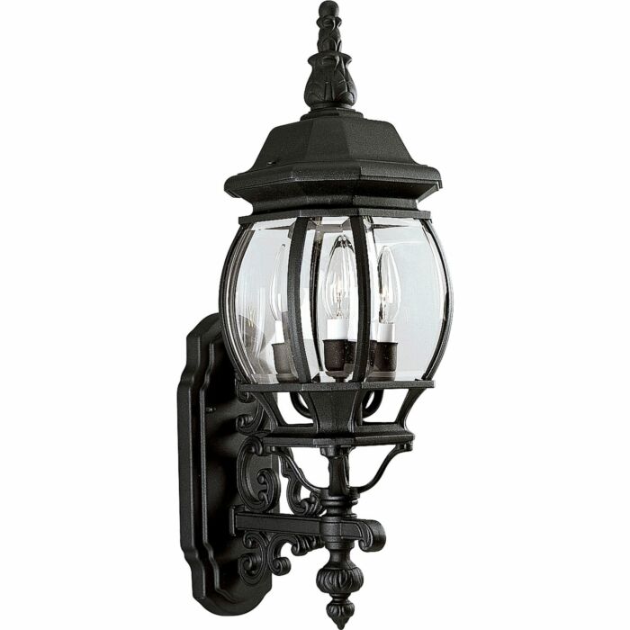 Onion Lantern 3-Light Large Wall Lantern in Textured Black