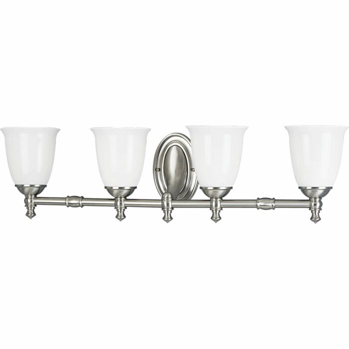 Victorian 4-Light Bathroom Vanity Light in Brushed Nickel