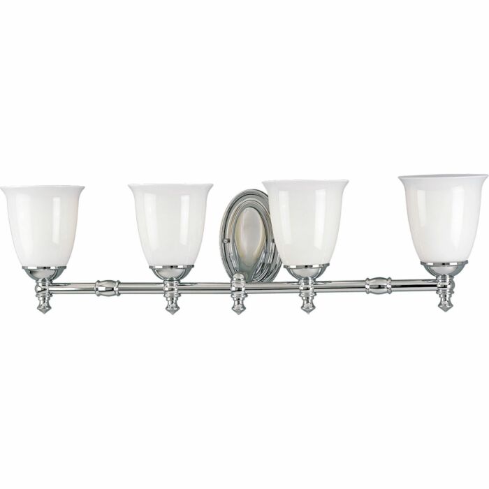 Victorian 4-Light Bathroom Vanity Light in Polished Chrome