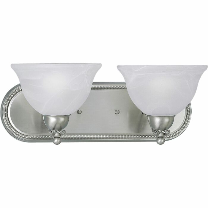 Avalon 2-Light Bathroom Vanity Light Bracket in Brushed Nickel