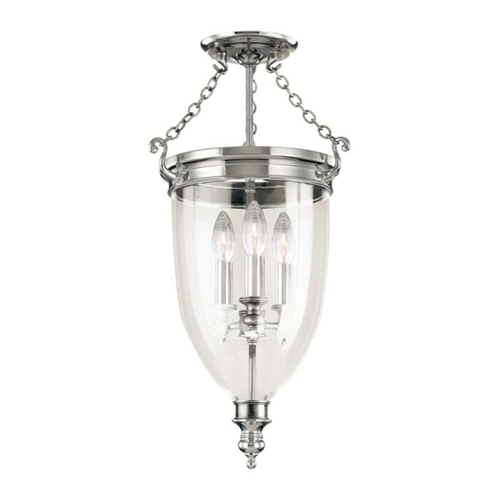 Hudson Valley Hanover 3 Light Ceiling Light in Polished Nickel