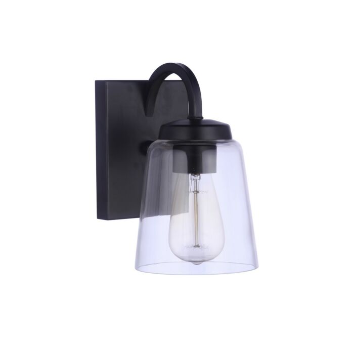 Elsa 1-Light Wall Sconce in Flat Black