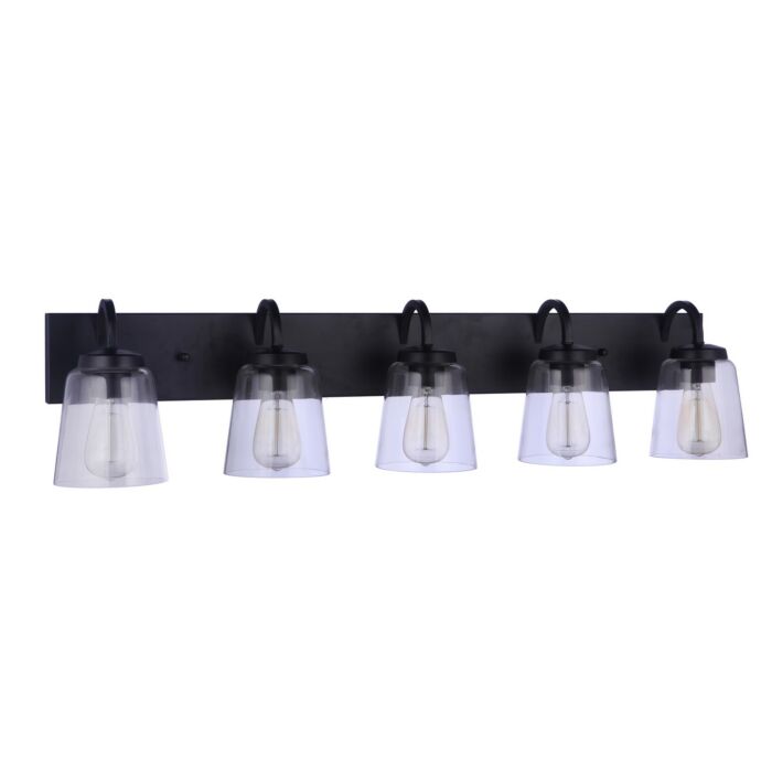 Elsa 5-Light Bathroom Vanity Light in Flat Black