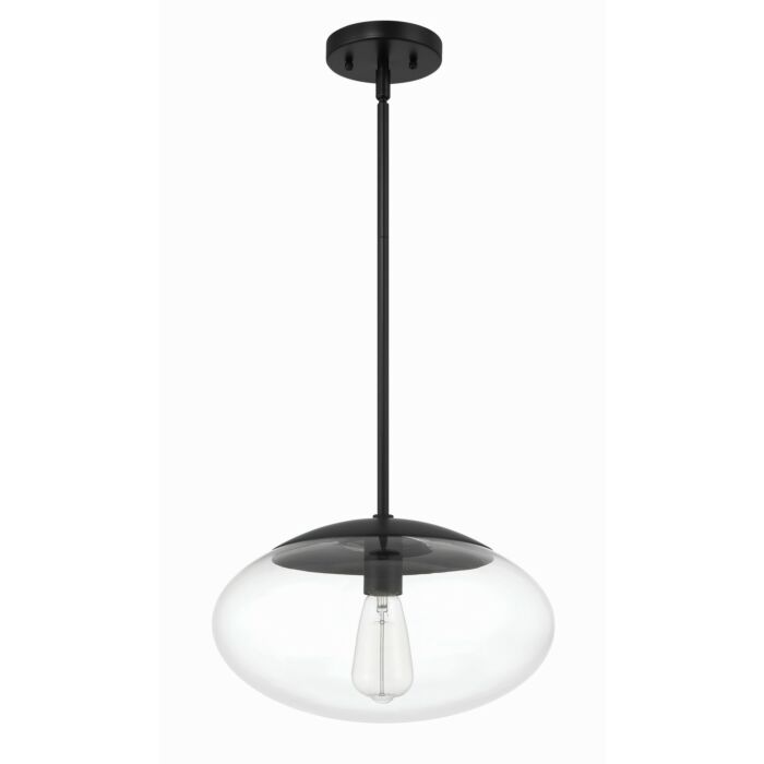 Gaze 1-Light Pendant in Flat Black