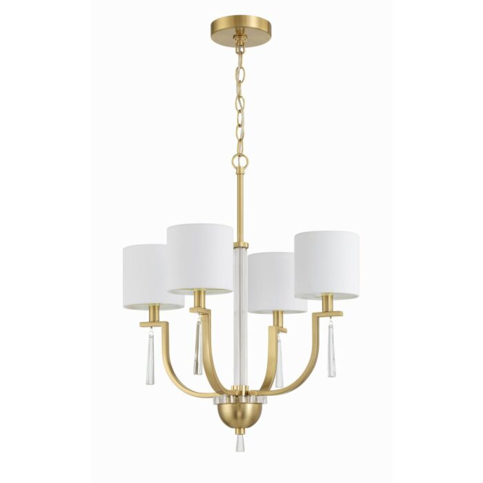 Fortuna 4-Light Chandelier in Satin Brass