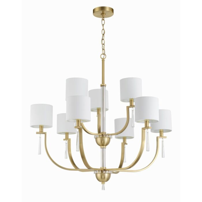 Fortuna 9-Light Chandelier in Satin Brass