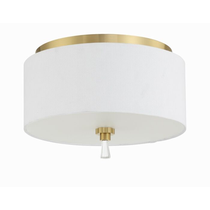 Fortuna 2-Light Flush Mount in Satin Brass