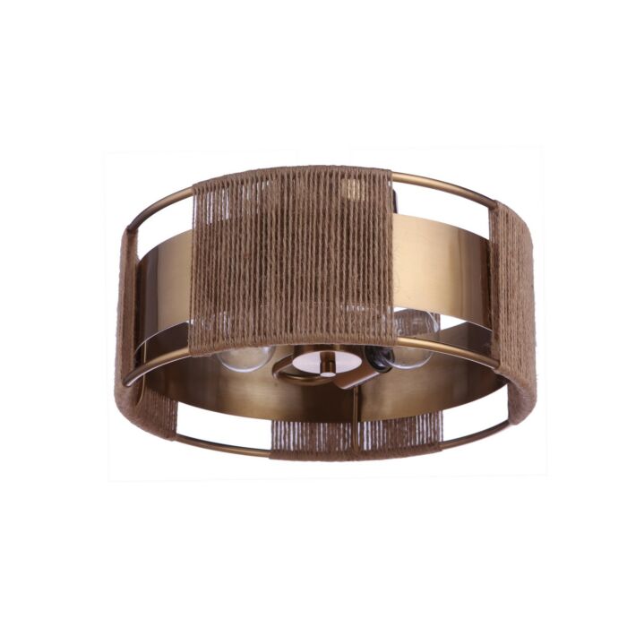 Kensey 2-Light Semi-Flush Mount in Satin Brass