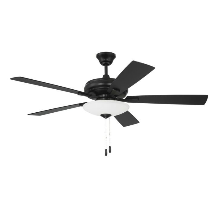 Eos Bowl 3-Light 52" Hanging Ceiling Fan in Flat Black