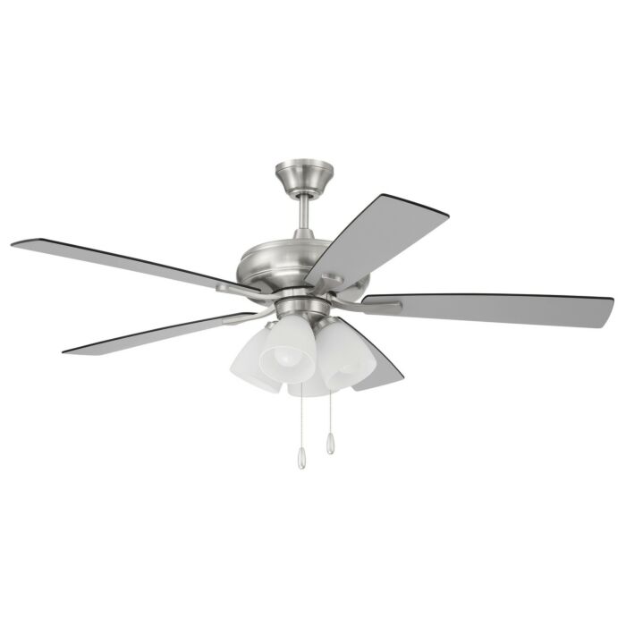 Eos Frost 4-Light 52" Hanging Ceiling Fan in Brushed Polished Nickel