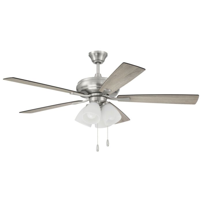 Eos Frost 4-Light 52" Hanging Ceiling Fan in Brushed Polished Nickel