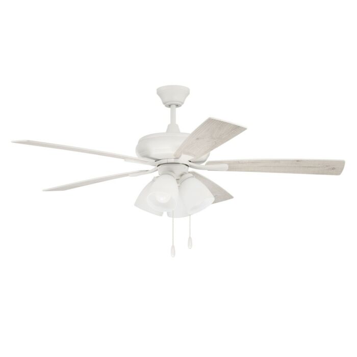 Eos Frost 4-Light 52" Hanging Ceiling Fan in White