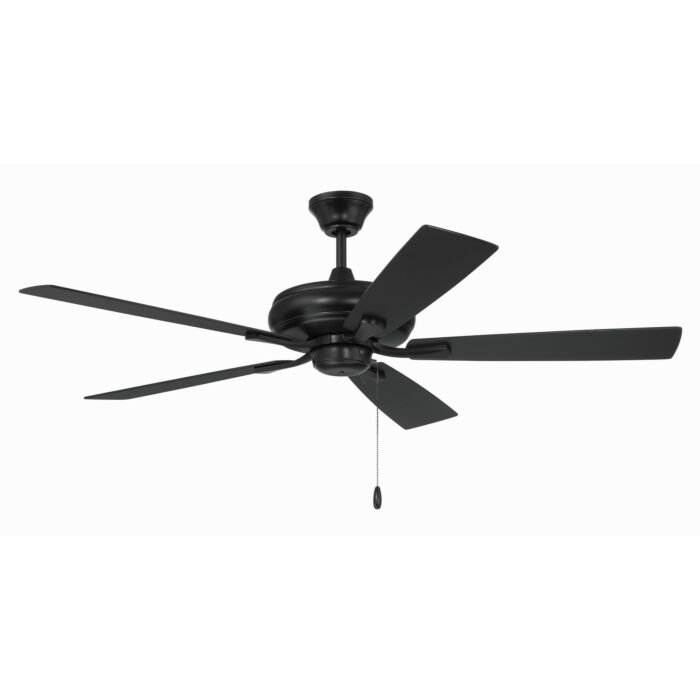 Eos 52" Hanging Ceiling Fan in Flat Black