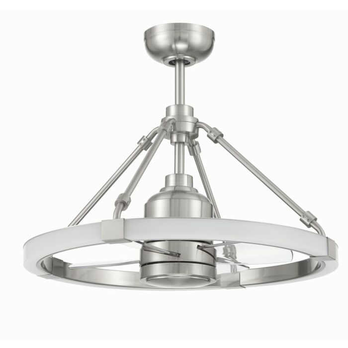 Levy 1-Light 19" Fandelier in Brushed Polished Nickel