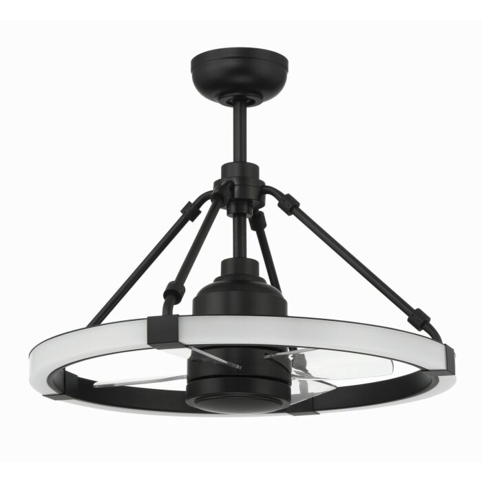 Levy 1-Light 19" Fandelier in Flat Black