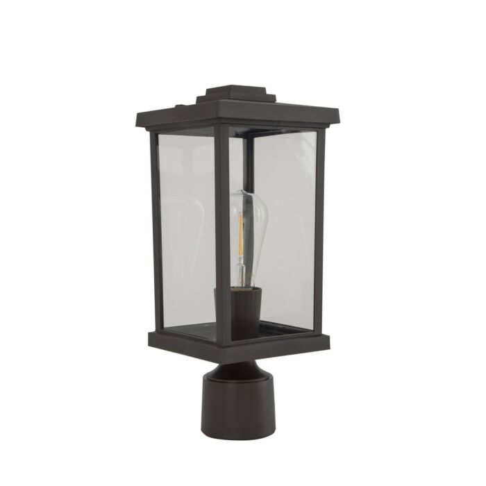Resilience Lanterns 1-Light Post Mount in Bronze