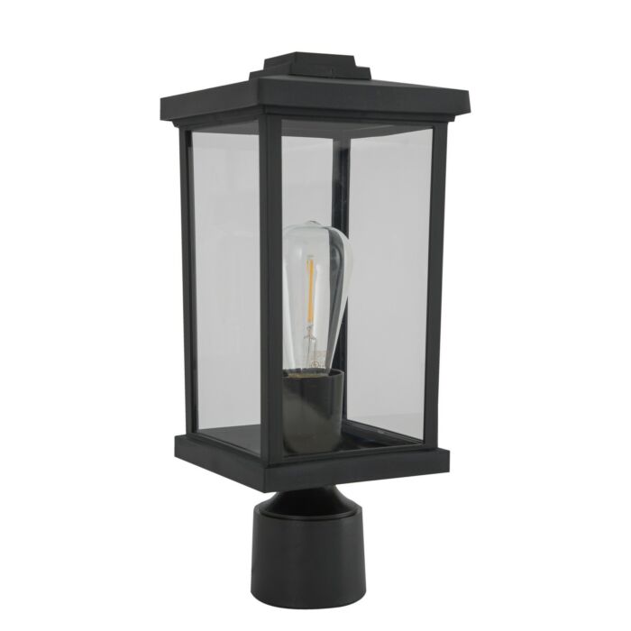Resilience Lanterns 1-Light Post Mount in Textured Black