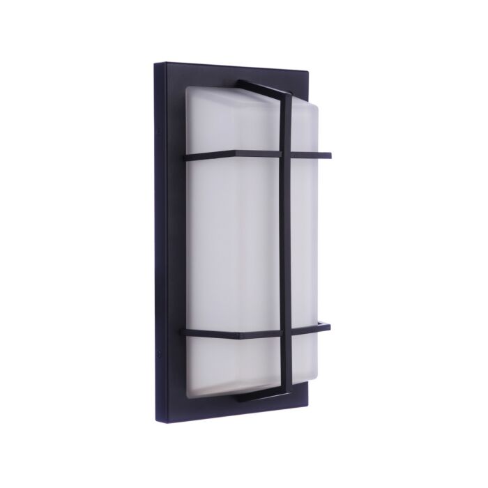 Bulkhead Rectangular 2-Light Outdoor Bulkhead in Textured Black