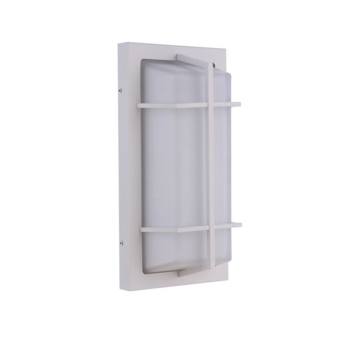 Bulkhead Rectangular 2-Light Outdoor Bulkhead in Textured White