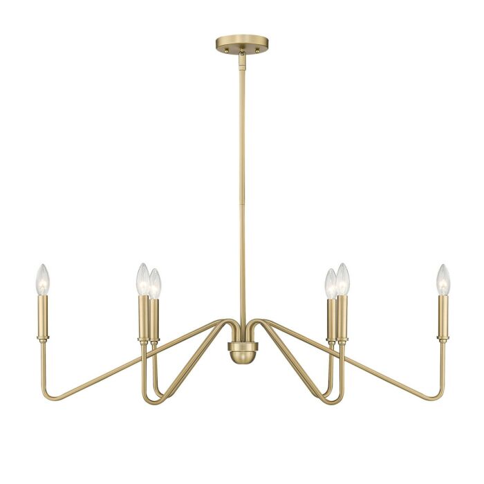 Six Light Linear Pendant by Golden