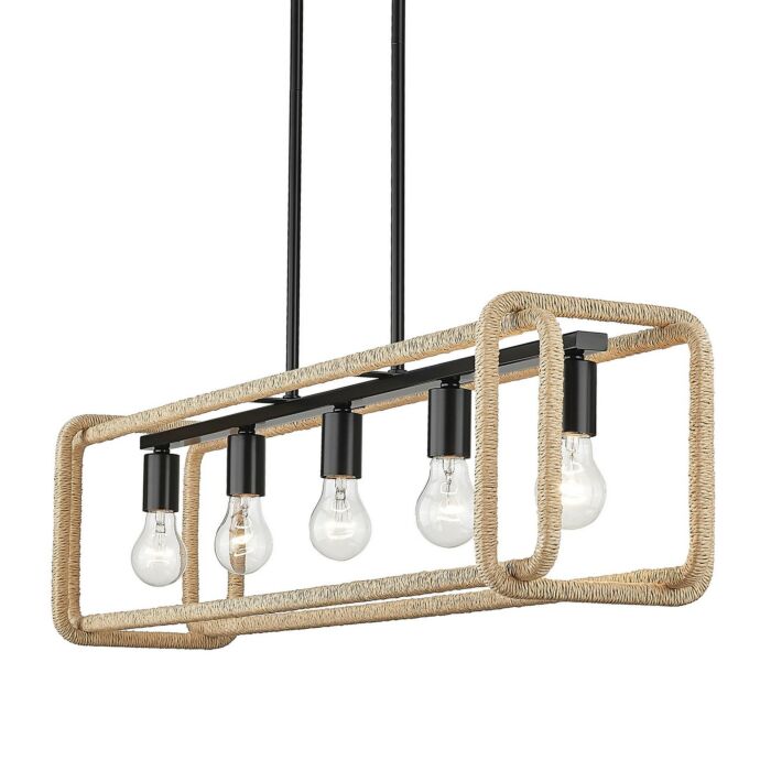 Five Light Linear Pendant by Golden