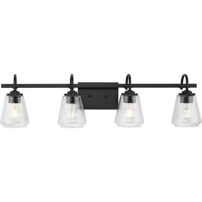 Martenne 4-Light Bathroom Vanity Light & Vanity in Matte Black