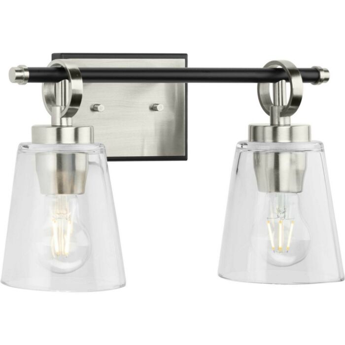 Cassell 2-Light Bathroom Vanity Light & Vanity in Brushed Nickel