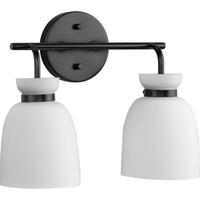 Lexie 2-Light Bathroom Vanity Light & Vanity in Matte Black