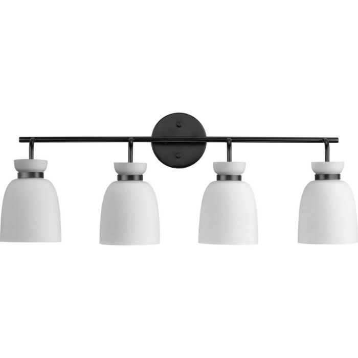 Lexie 4-Light Bathroom Vanity Light & Vanity in Matte Black