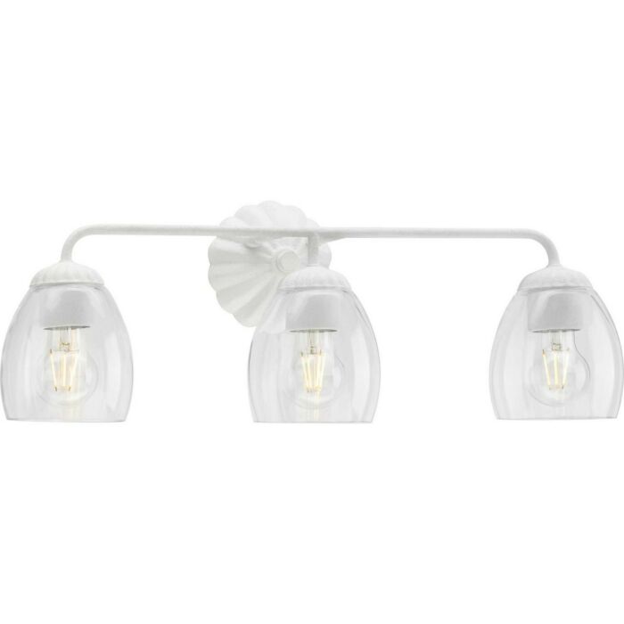 Quillan 3-Light Bathroom Vanity Light & Vanity in White Plaster