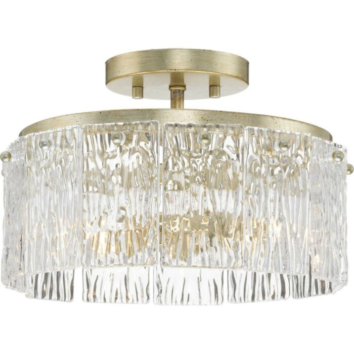 Chevall 2-Light Flush Mount in Gilded Silver