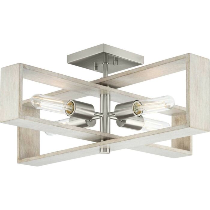 Boundary 4-Light Flush Mount in Brushed Nickel