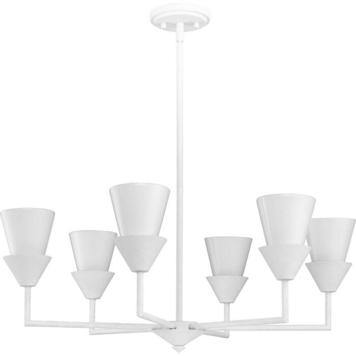 Pinellas 6-Light Chandelier in White Plaster