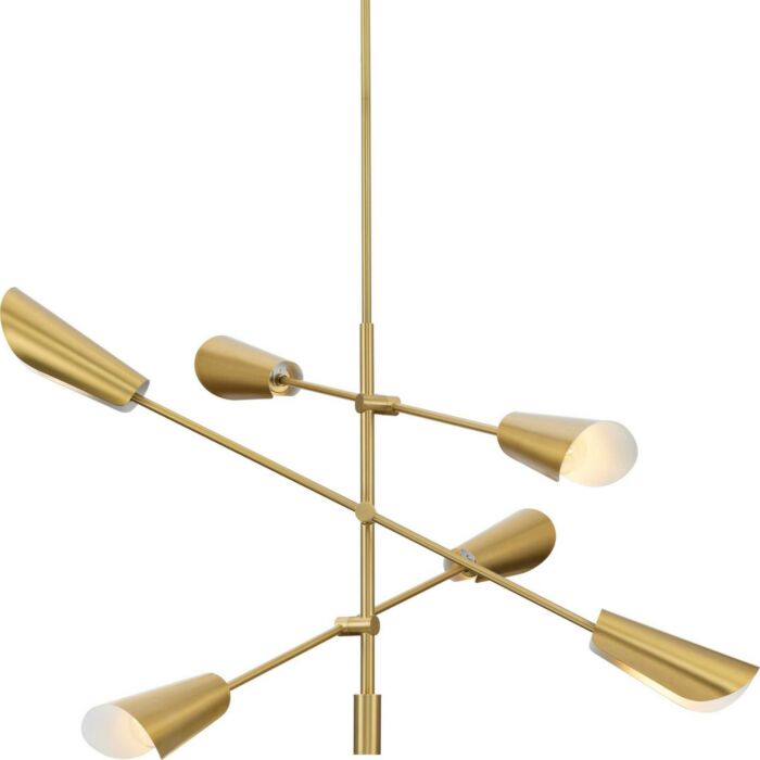 Cornett 6-Light Chandelier in Brushed Gold