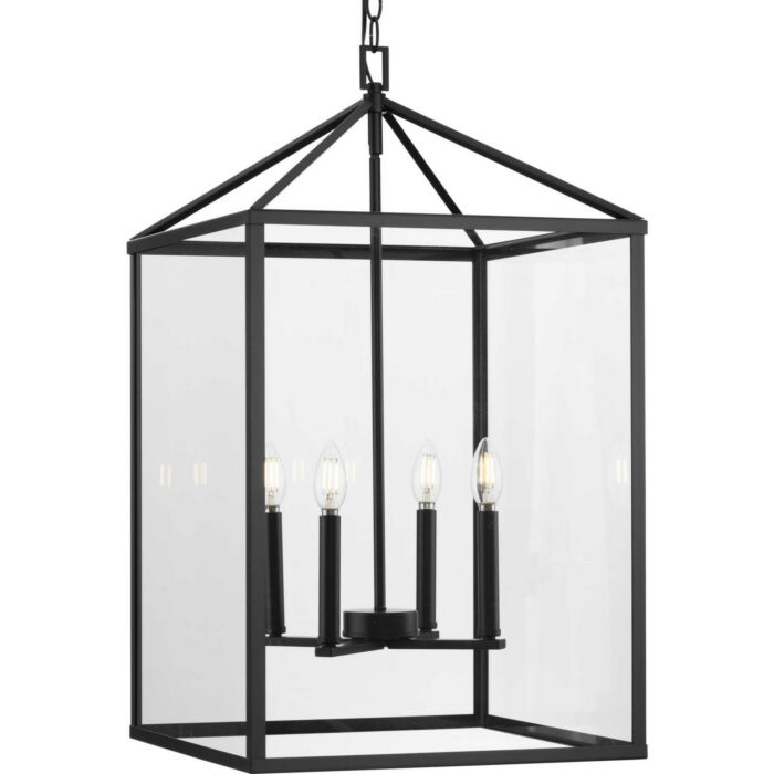 Hillcrest 4-Light Foyer Pendant in Matte Black