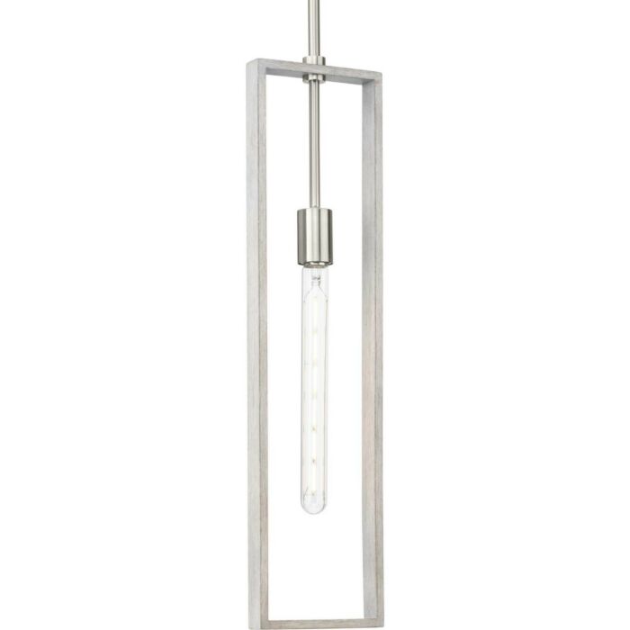 Boundary 1-Light Pendant in Brushed Nickel