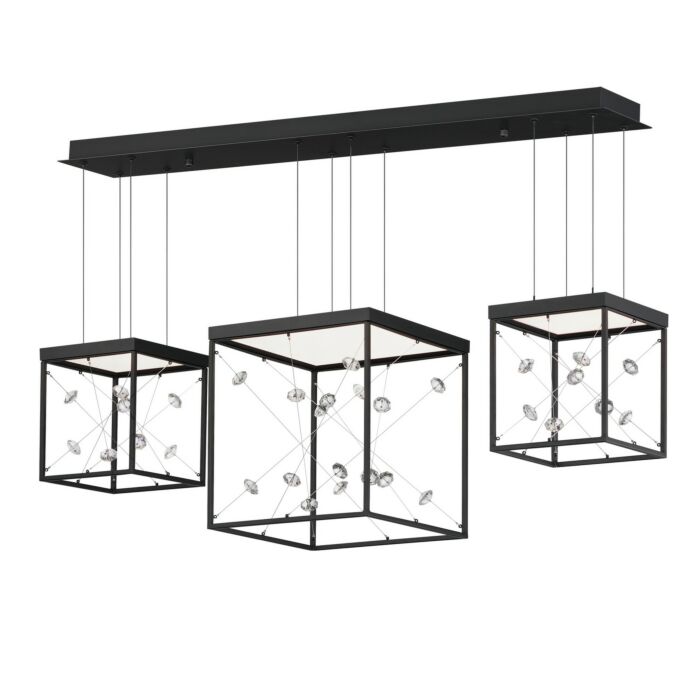 Entanglement 1-Light LED Linear Pendant in Black