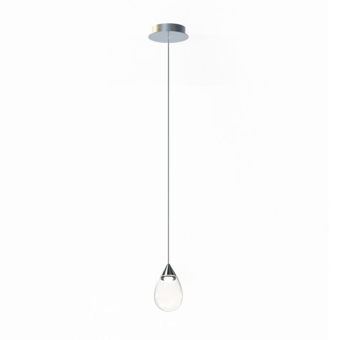 Dewdrop 1-Light LED Mini Pendant in Polished Chrome