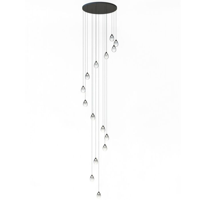 Dewdrop 15-Light LED Pendant in Black