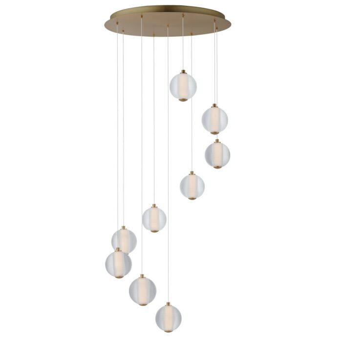 Rhythm 9-Light LED Pendant in Gold