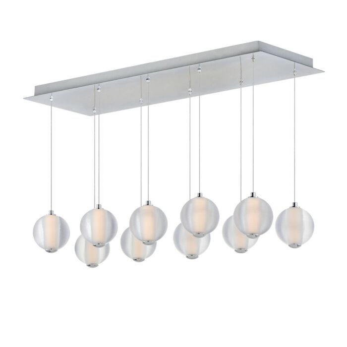 Rhythm 10-Light LED Linear Pendant in Polished Chrome