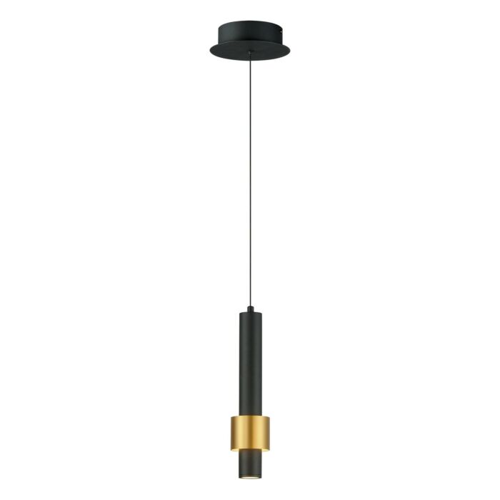 Reveal 1-Light LED Pendant in Black with Gold