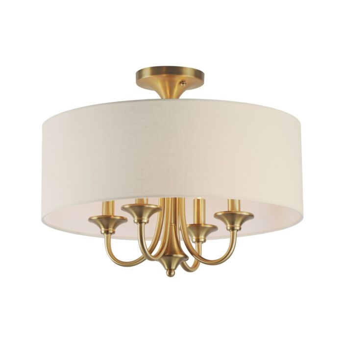 Bongo 4-Light Pendant with Semi-Flush Mount in Natural Aged Brass
