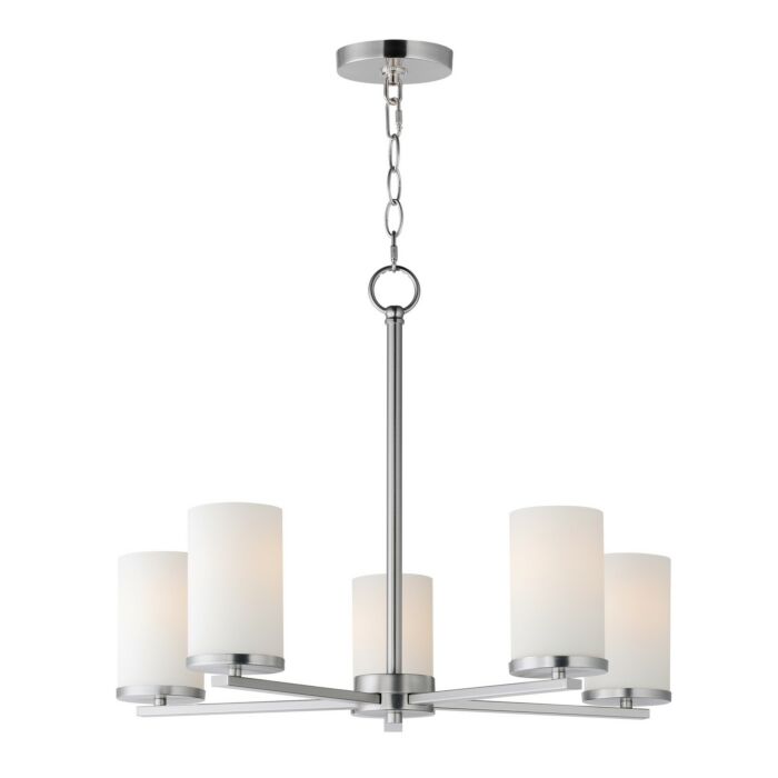 Lateral 5-Light Chandelier in Satin Nickel
