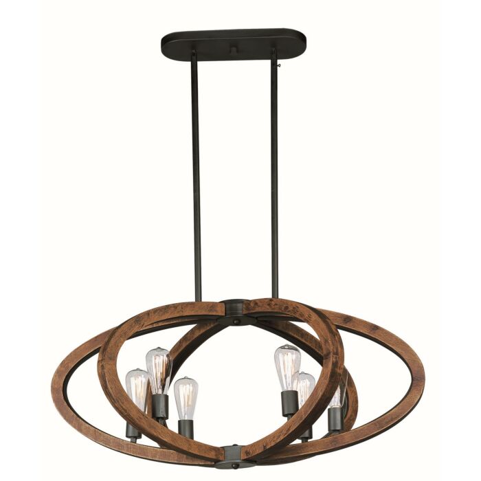 Bodega Bay 6-Light LED Pendant in Anthracite