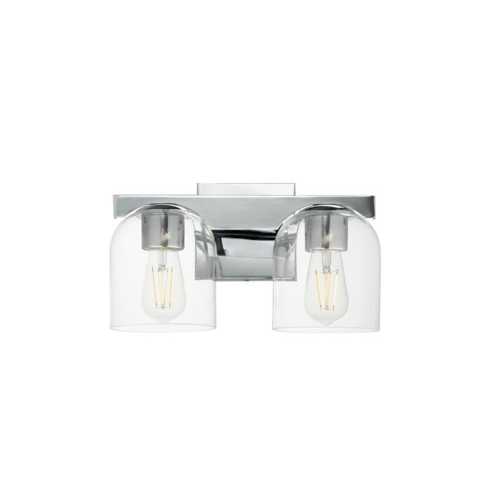 Scoop 2-Light Bathroom Vanity Light in Polished Chrome