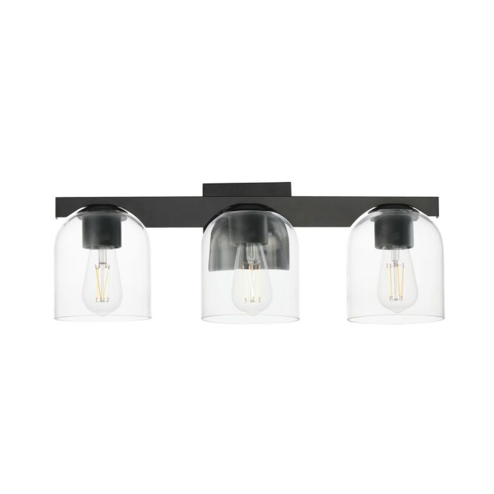 Scoop 3-Light Bathroom Vanity Light in Black