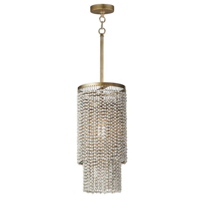 Fontaine 1-Light Pendant in Golden Silver
