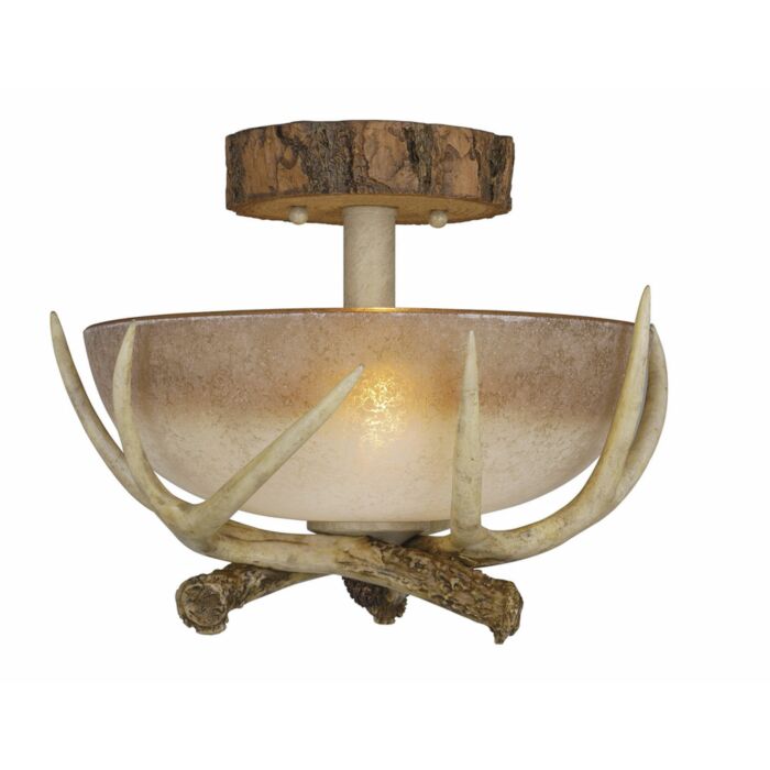 Lodge 2-Light Semi-Flush Mount in Noachian Stone